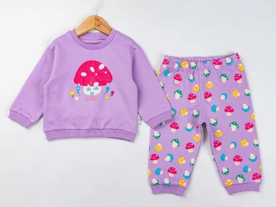 Toptan COMİX Mantar Baskılı Kız Takım - Toptan Çocuk Giyim Beniz Kids