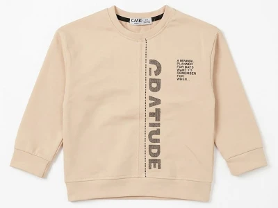 Minimal Baskılı Erkek Sweat 