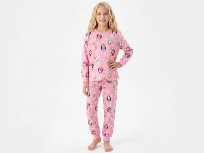 Toptan İSOBEL Minnie Desenli Kız Pijama Takım - Toptan Çocuk Giyim Beniz Kids