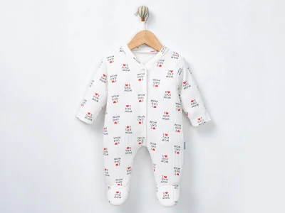 Toptan SÜPERMİNİ Mom Dad Desenli Kız Bebek Tulum - Toptan Çocuk Giyim Beniz Kids