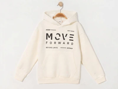 Toptan RUHAT KİDS Move Baskılı Kanguru Cepli Kapşonlu 3 İp Şardonlu Erkek Sweat  - Toptan Çocuk Giyim Beniz Kids