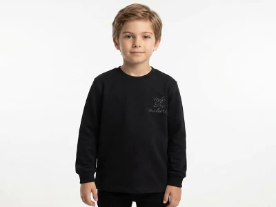 Toptan TANEM KİDS Nature Baskılı Erkek Sweat  SİYAH - Beniz Bebe