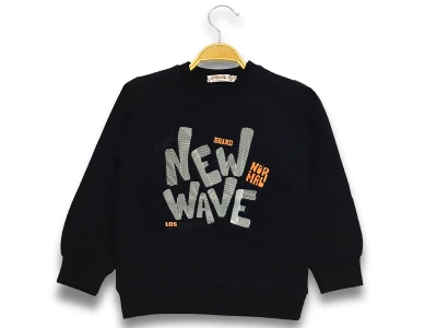 Toptan DIGIDIK KİDS New Baskılı 2 İp Erkek Sweat  LACİVERT - Beniz Bebe