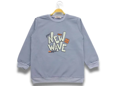 Toptan DIGIDIK KİDS New Baskılı 2 İp Erkek Sweat  GRİ - Beniz Bebe
