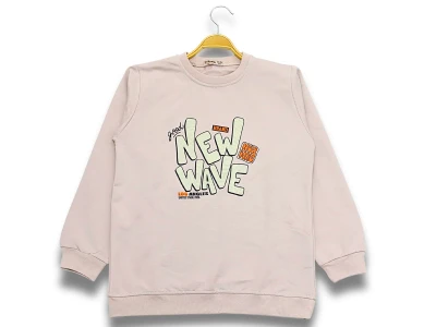 Toptan DIGIDIK KİDS New Baskılı 2 İp Erkek Sweat  BEJ - Beniz Bebe
