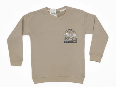 Toptan TANEM KİDS New York Baskılı Şardonlu 3 İp Erkek Sweat - Toptan Çocuk Giyim Beniz Kids
