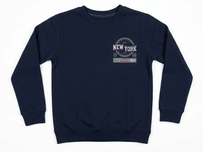 Toptan TANEM KİDS New York Baskılı Şardonlu 3 İp Erkek Sweat Navy blue - Beniz Bebe