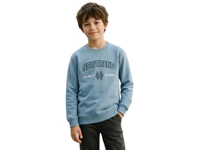 Toptan TANEM KİDS Newyork Baskılı Şardonlu 3 İp Erkek Çocuk Sweat MAVİ - Beniz Bebe