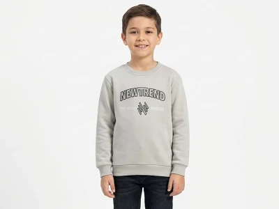 Toptan TANEM KİDS Newyork Baskılı Şardonlu 3 İp Erkek Çocuk Sweat GRİ - Beniz Bebe