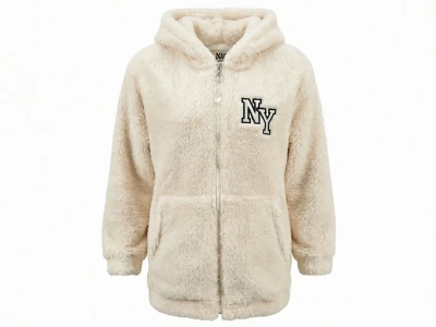 Toptan STAR POP Ny Nakışlı Well Soft Peluş Erkek Hırka BEYAZ - Beniz Bebe