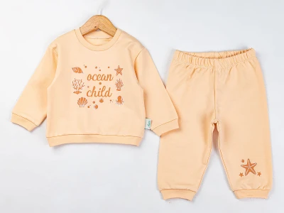 Toptan COMİX Ocean Baskılı Kız Bebek Takım - Toptan Çocuk Giyim Beniz Kids
