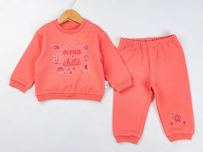 Toptan COMİX Ocean Baskılı Kız Bebek Takım NARÇİÇEĞİ - Beniz Bebe