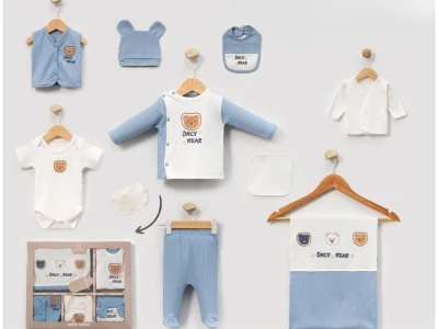 Only Bear Baskılı Erkek Bebe Hastane Çıkış 10lü Set 