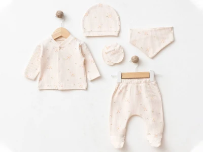 Ördek Desenli Unisex Hastane Çıkışı Beşli Set