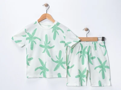 Palmiye Desenli Erkek Pijama Takım