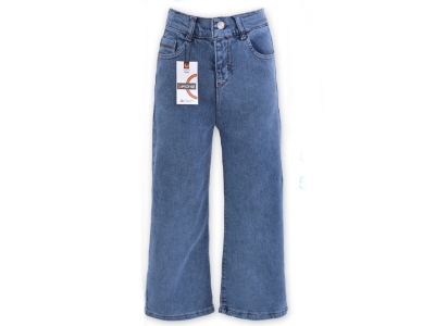 Pamuklu Geniş Paça Kız Kot Pantolon