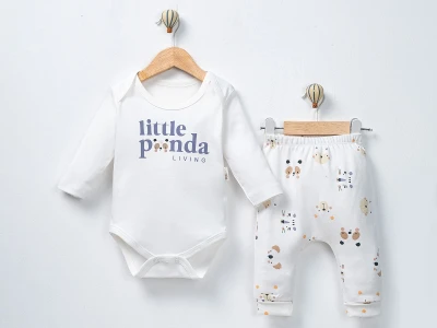 Panda Baskılı Erkek Bebe Takım