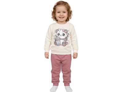 Panda Baskılı Kız Bebe Takım 