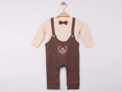Papyon Detaylı Erkek Bebe İkili Salopet 