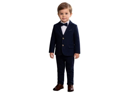 Toptan NOWA Papyonlu Düğmeli Ceketli Erkek Bebe Smokin Takım  - Toptan Çocuk Giyim Beniz Kids