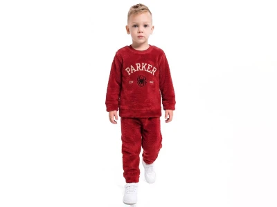 Toptan LİZARD Parker Nakışlı Well Soft Peluş Erkek Takım  - Toptan Çocuk Giyim Beniz Kids