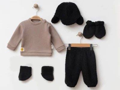 Toptan COŞAY BABY Peluş 5'li Bebek Takım SİYAH - Beniz Bebe