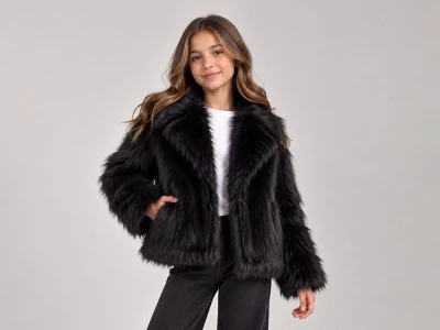 Toptan ÖZ BEBE Peluş Kız Ceket - Toptan Çocuk Giyim Beniz Kids