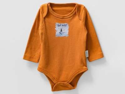 Toptan BAM-BİNO Penguen Desenli Erkek Bebe Çıtçıtlı Badi  - Toptan Çocuk Giyim Beniz Kids