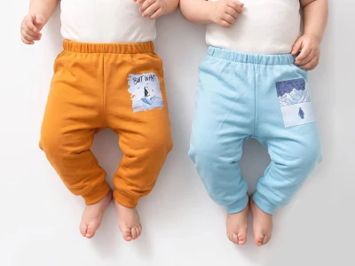 Toptan BOM-BİBO Penguen Desenli Erkek Bebe Tek Alt - Toptan Çocuk Giyim Beniz Kids