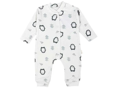 Penguen Desenli Erkek Bebe Tulum