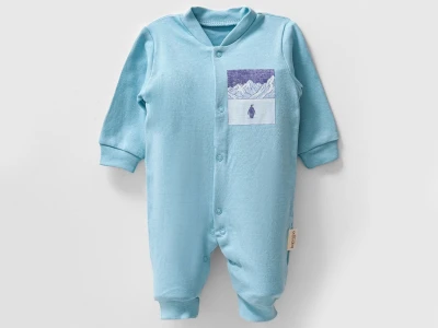 Toptan BAM-BİNO Penguen Desenli Erkek Bebe Tulum - Toptan Çocuk Giyim Beniz Kids