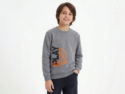 Toptan WENGE KİDS Play Baskılı Şardonlu 3 İp Erkek Çocuk Takım GRİ - Beniz Bebe