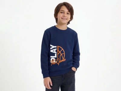 Toptan WENGE KİDS Play Baskılı Şardonlu 3 İp Erkek Çocuk Takım LACİVERT - Beniz Bebe