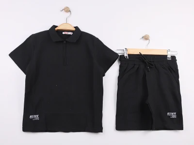 Polo Yakalı Aesthetic Baskılı Erkek Takım