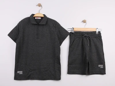 Polo Yakalı Aesthetic Baskılı Erkek Takım