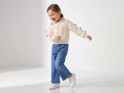 Toptan İNCİLAY Ponpon Detaylı Kız Triko Takım - Toptan Çocuk Giyim Beniz Kids