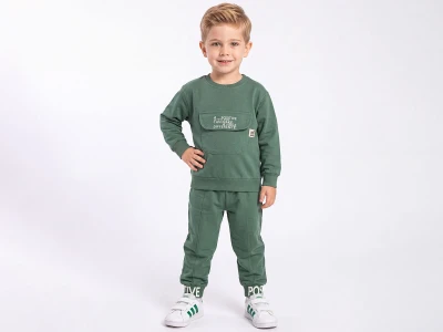 Toptan EMOJİ Positive Baskılı Cepli Erkek Takım  - Toptan Çocuk Giyim Beniz Kids