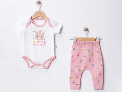 Princess Baskılı Kız Bebe Takım 