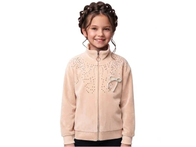 Toptan ROYA KİDS Pul Detaylı Fermuarlı Polar Kız Hırka  - Toptan Çocuk Giyim Beniz Kids