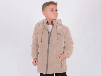 Toptan ROBİN RBN Armalı Fermuarlı Kapşonlu Erkek Mont  - Toptan Çocuk Giyim Beniz Kids