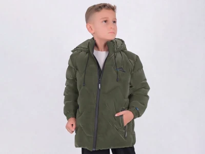 Toptan ROBİN RBN Armalı Fermuarlı Kapşonlu Erkek Mont  - Toptan Çocuk Giyim Beniz Kids