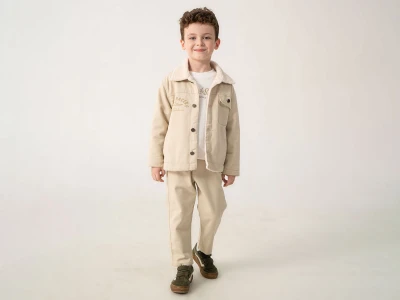 Toptan LESSOTTO Racer Baskılı İçi Peluşlu Ceketli Üçlü Erkek Takım - Toptan Çocuk Giyim Beniz Kids