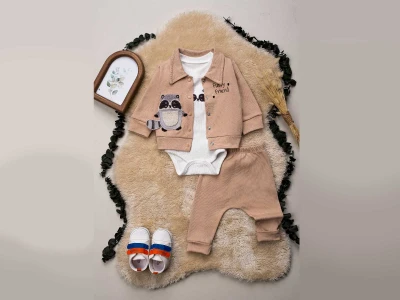 Rakun Nakışlı Erkek Bebe Takım