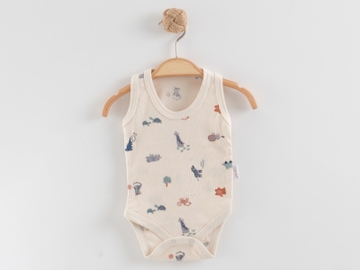 Safari Desenli Erkek Bebe Çıtcıtlı Badi