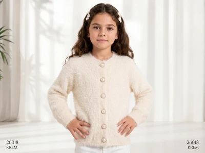 Toptan TOLGA KİDS Sakallı Kumaş Kız Çocuk Hırka - Toptan Çocuk Giyim Beniz Kids