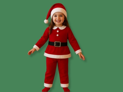 Şapkalı Üçlü Noel Yılbaşı Kız Takım