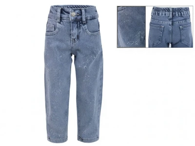 Toptan SERCİNO Simli Baggy Kız Kot Pantolon - Toptan Çocuk Giyim Beniz Kids