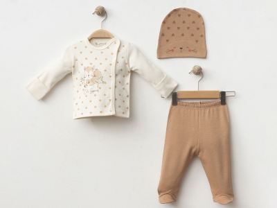Sincap Baskılı Kız Bebe 3lü Set