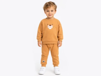 Toptan VOVİDO Sincap Nakışlı Şardonlu 3 İp Erkek Takım - Toptan Çocuk Giyim Beniz Kids
