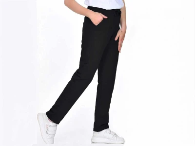 Siyah Renk Düz Paça Unisex Eşofman Tek Alt 